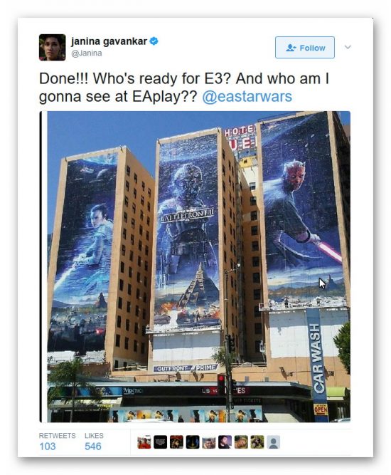 تبلیغات گسترده Star Wars Battlefront 2 در محل نمایشگاه E3 1