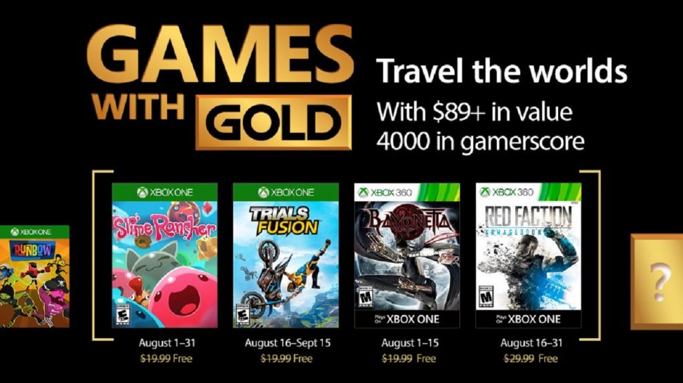 لیست نهایی بازی‌های رایگان ماه آگوست Xbox Live Gold به صورت رسمی اعلام شد
