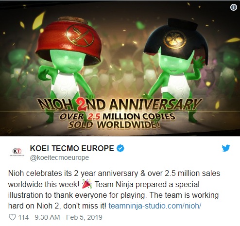 فروش بازی Nioh از 2.5 میلیون نسخه گذشت 1